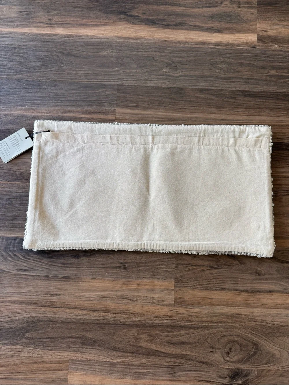 West Elm Cream and Gray Blue Handcrafted Pillow Cover 14” x 26”
